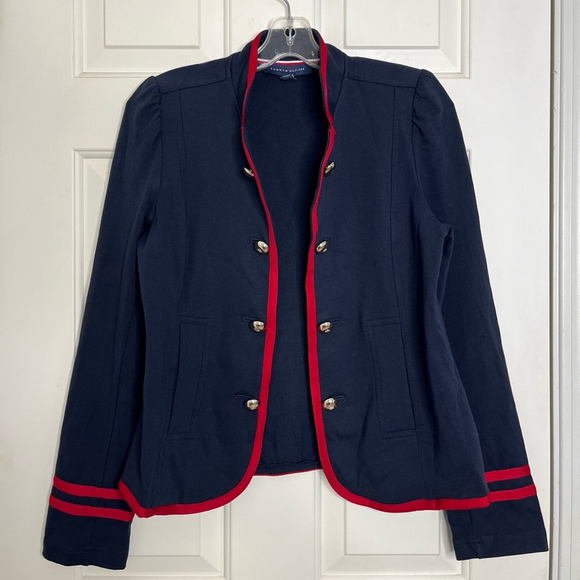 NWOT Tommy Hilfiger Contrast Piped Military Blazer - Picture 4 of 15